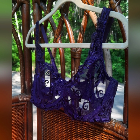 🌟3/50 Soma Purple Lace Sexy Sheer Bra - Picture 2 of 10